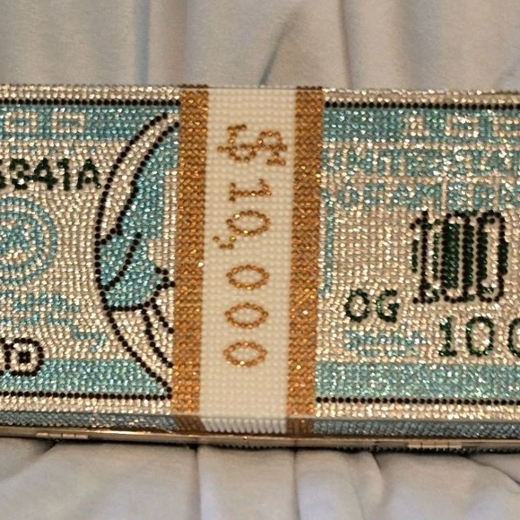 Crystal Embellished Money Clutch - Picture 7 of 7